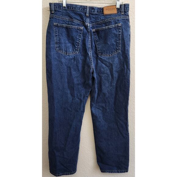 Jones Sport Blue Denim Boyfriend Jeans 16 Straight Leg Lightweight Flat Front - Picture 3 of 5